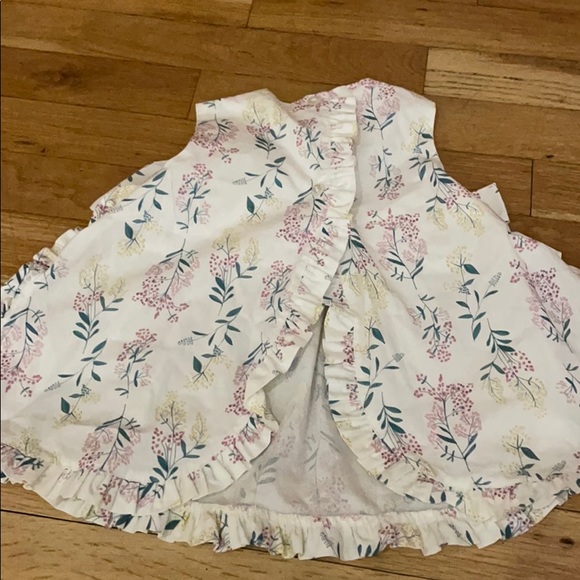 Flower smock dress with bows and matching bloomers - Picture 3 of 5